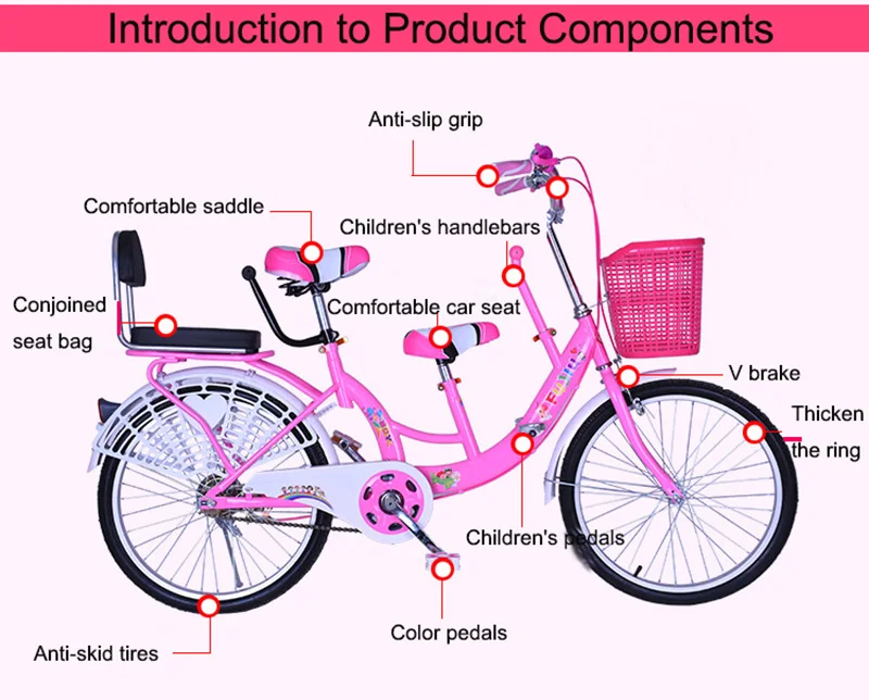 Двухместная раковина 22-дюймовый велосипед мать и ребенок велосипед Для женщин мать и ребенок велосипед может принести 2 детская одежда