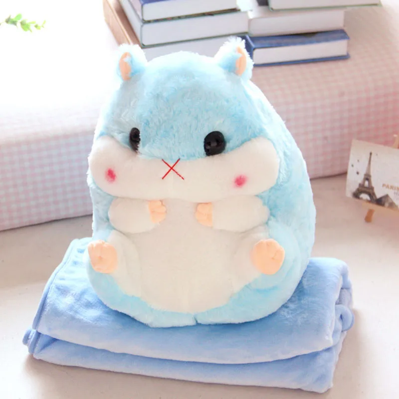 Blue S Blanket 2 в 1 Подушка «хомяк» одеяло набор милый плюшевый Фаршированная Подушка с одеялом игрушка J2Y - Цвет: Blue S Blanket