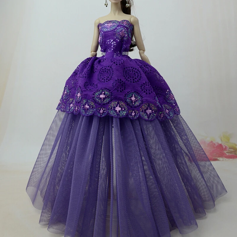 Лучший рождественский подарок для девочек; свадебное платье принцессы; Благородные вечерние платья для куклы Барби; Модный дизайнерский наряд