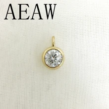 AEAW – pendentif et collier en or jaune pour femmes, 10 pièces, 2 carats et 0.4 Carat, en diamant Moissanite, produit de laboratoire