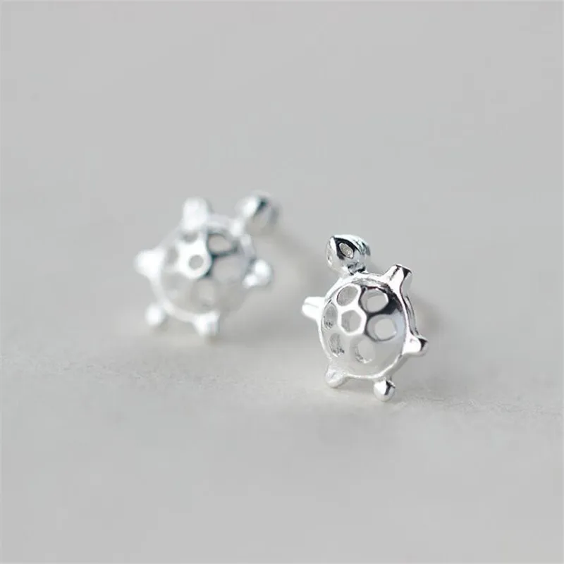 

New Fashion Personality Jewelry 925 Sterling Silver Cute Animal Sweet Turtle Men And Women Couple Earrings E591