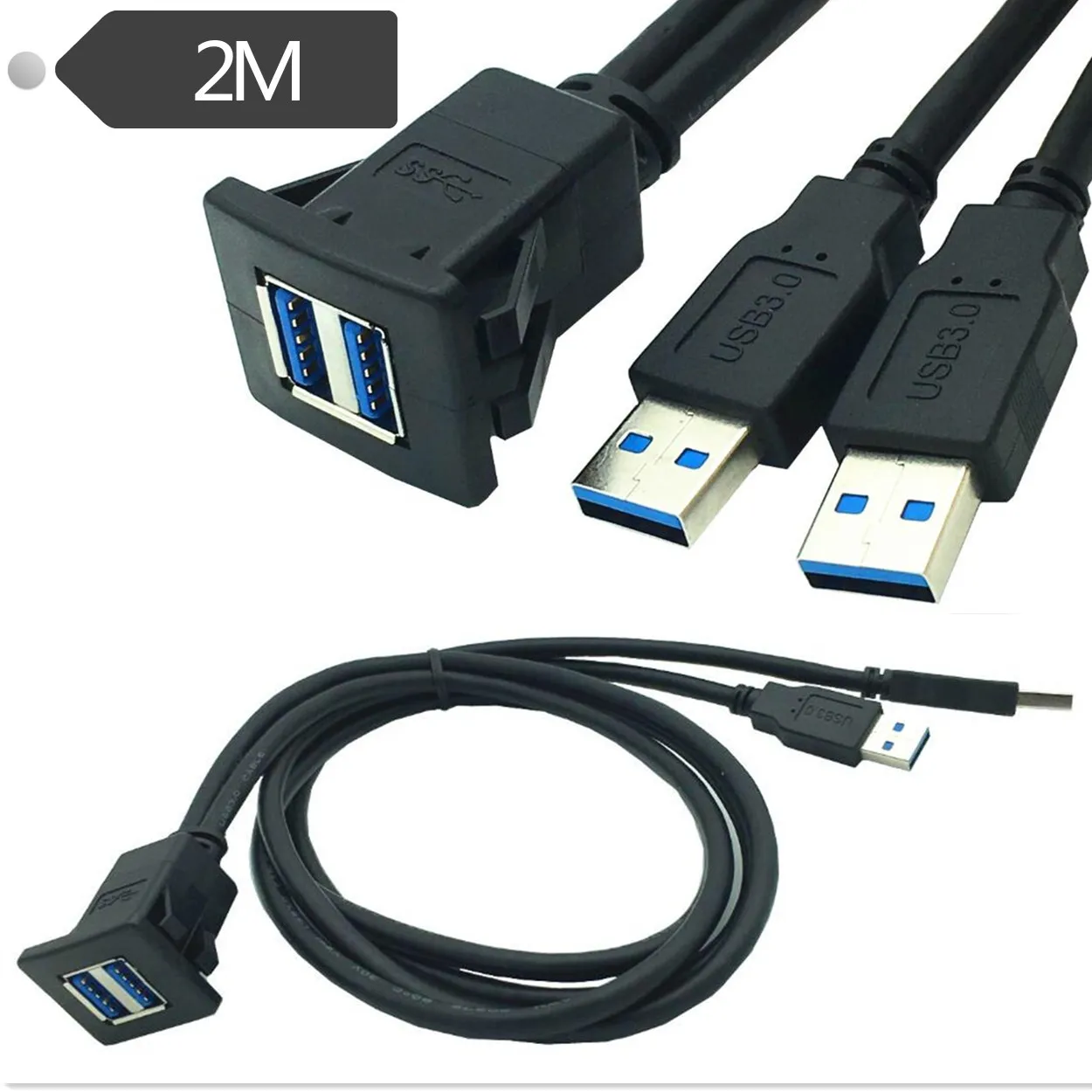 Двухпортовый USB3.0 водонепроницаемый линия приборной панели автомобиля аудио