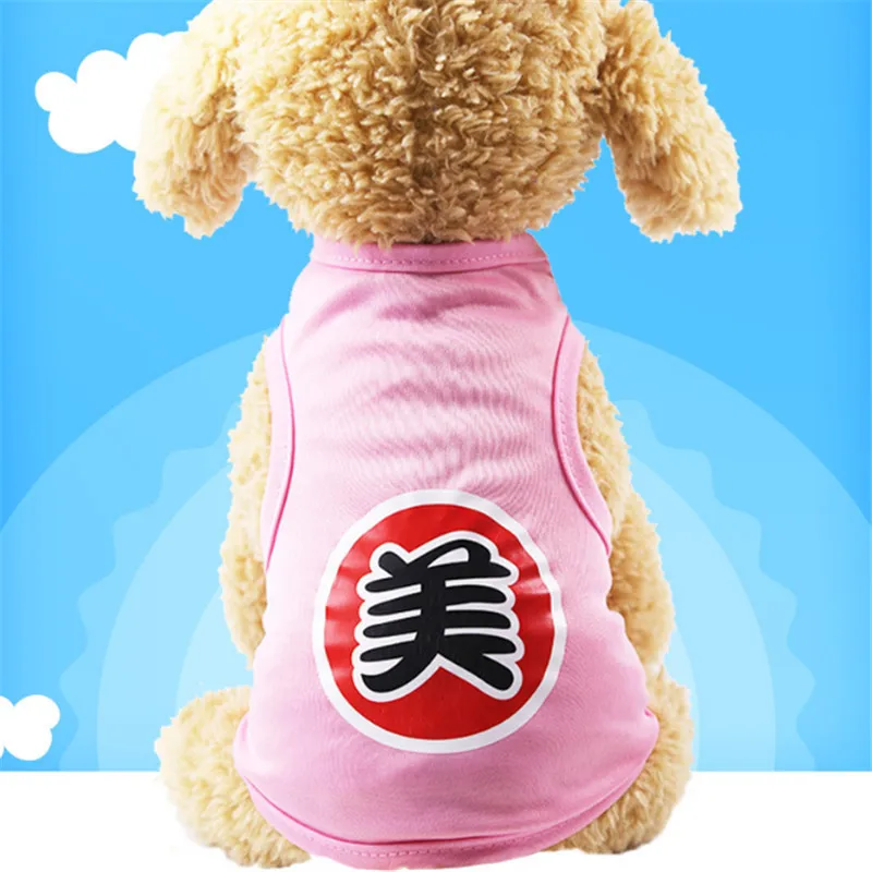 Cute puppy clothes small dog shirt cotton polyester dog vest Summer print Shirt Casual Vests For Small Pets XS-XXL - Цвет: 14