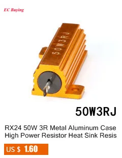 10 шт. RX24 50 Вт 1R высокое Мощность металла Алюминий корпус резистора радиатора золотистый металл В виде ракушки случае резистор 1 Ом