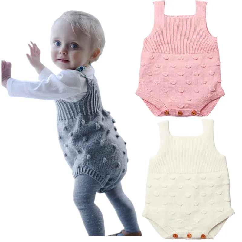 Buy Cute Baby knit rompers Girls Jumpsuits bubble
