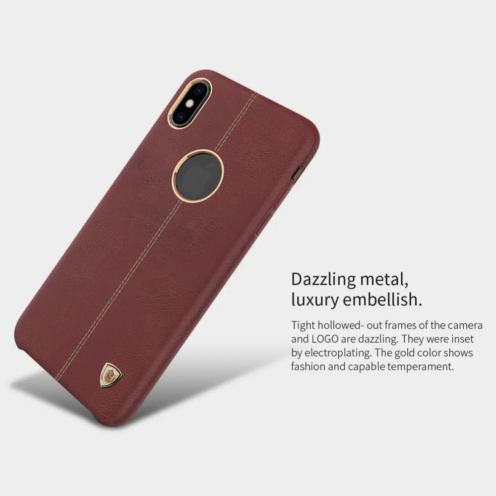 Cho iPhone XS Max Trường Hợp Nillkin Englon Điện Thoại Da Trường Hợp đối với iPhoneXS Luxury Cover Quay Lại cho iPhone XS Max XR X Nilkin Trường Hợp Điện Thoại otterbox cases