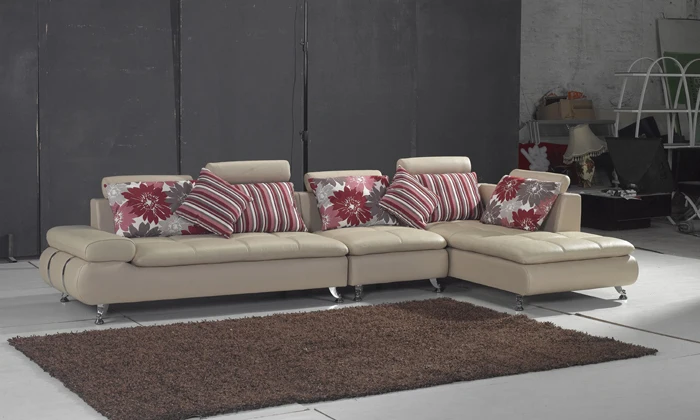 

Free Shipping 2013 new design home furniture Top Grain Leather L Shaped Multi- combination Sofa modern set L616-3