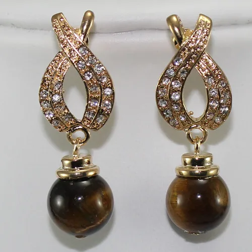 

Shipping ER00154 Classic TIger Eye Jade Drop Earring