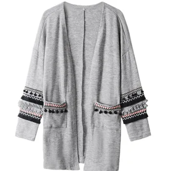 

New long sweater women's long sleeve lace decoration loose knitted sweater oversized sweater