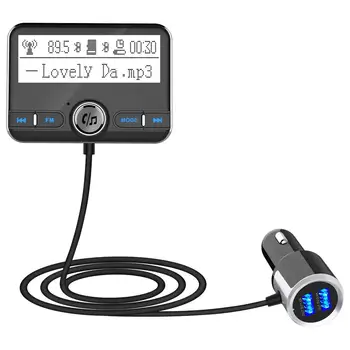 

B31 2.4 inch LCD Screen FM Transmitter MP3 Player Bluetooth Car Charger Adapter