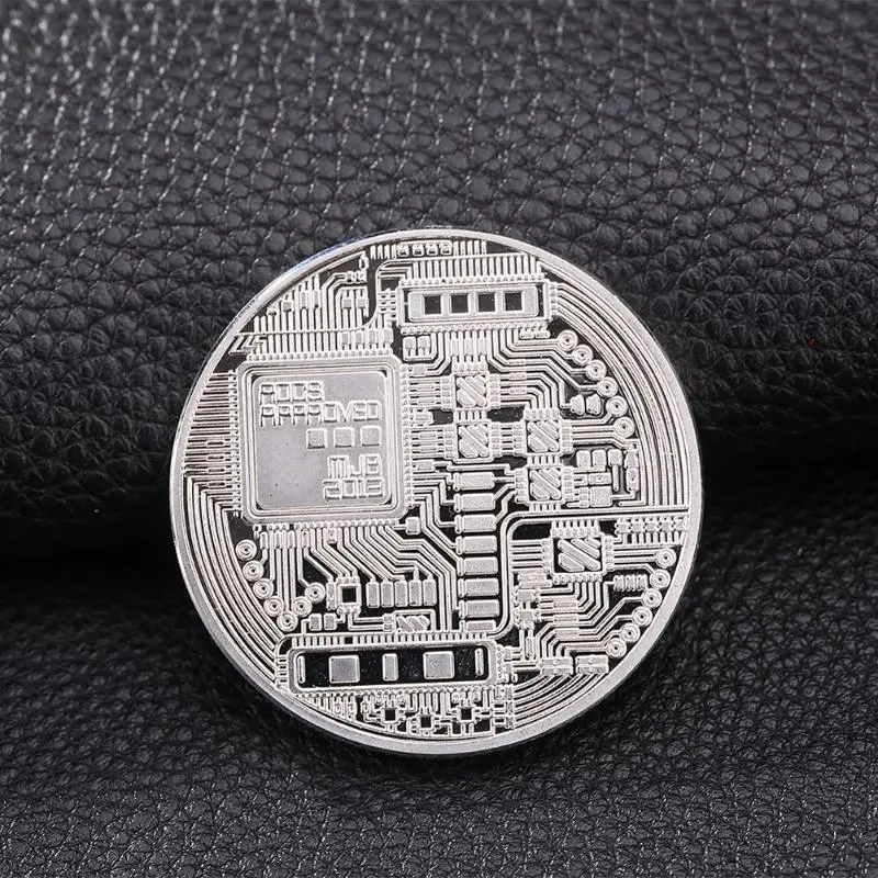 Gold Plated Physical Bitcoin Coin BTC Coin Art Collection Souvenir Holiday Gift Metal Antique Imitation Home Party Decor