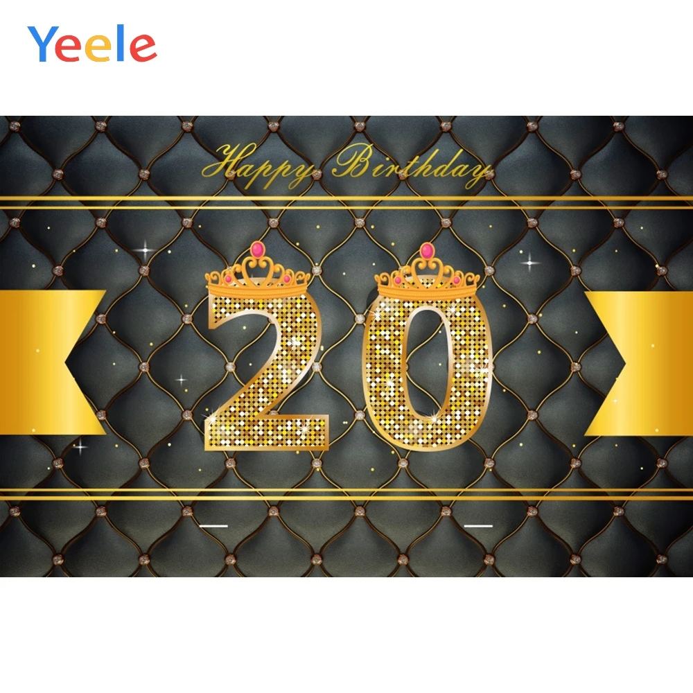 

Yeele Vinyl 20th Birthday Party Golden Light Bokeh Photography Backdrop Man Woman Photographic Backgrounds Photo Studio
