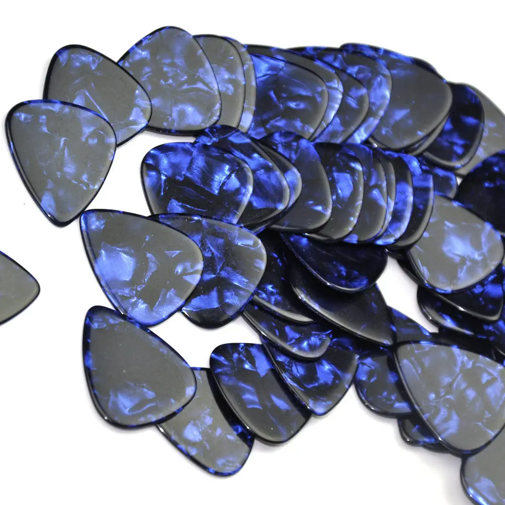 Blue Pearl 0.71mm 0.96mm Celluloid Guitar Picks Plectrums 100pcs/lot for Acoustic Electric Guitar Bass guitar picks