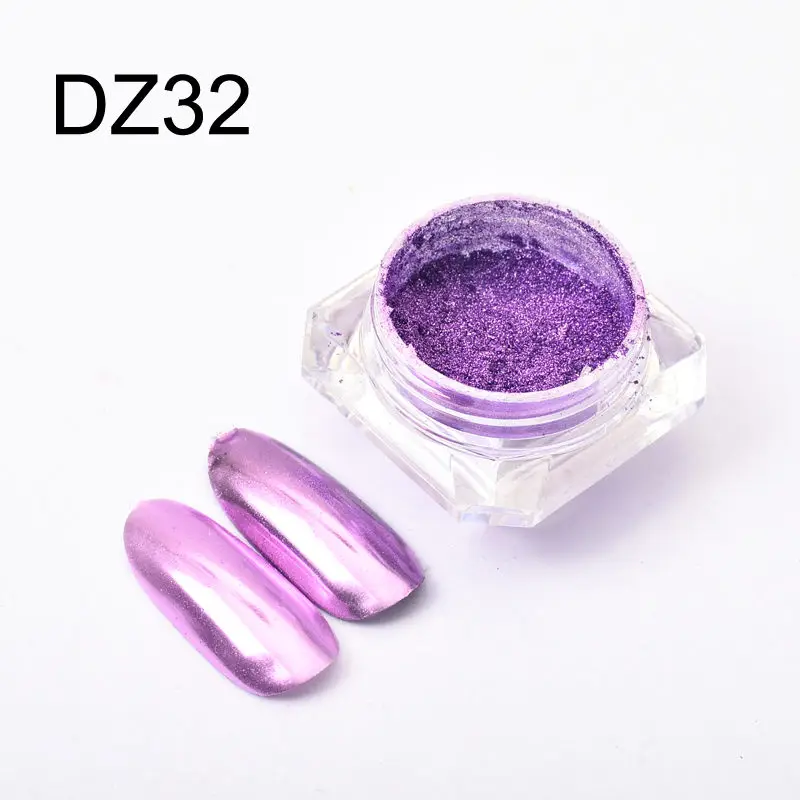 DZ32 YZWLE, 11 цветов, 0,5 г, зеркальный блеск для ногтей, порошок, металлический цвет, УФ-гель для дизайна ногтей, полировка, хромированные хлопья, пигментные, пылевые украшения - Цвет: DZ32