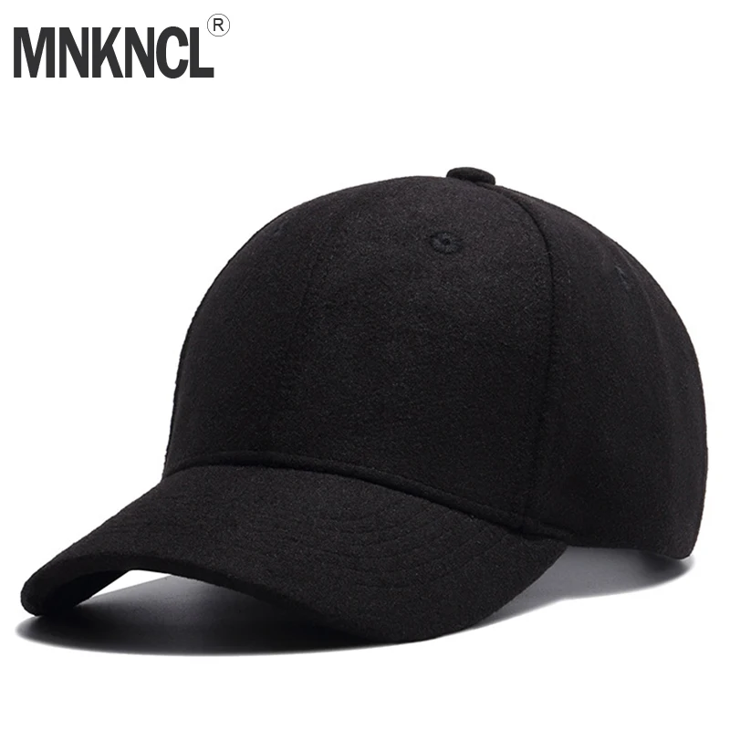 

2018 New Men's Pure Wool Baseball Cap Winter Hat Warm Adjustable Autumn And Winter Hat Women's Hat Gorras Neutral Pure Wool Hat