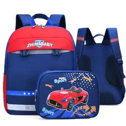 2019 детские школьные сумки набор для мальчиков ортопедический рюкзак мультяшный автомобиль школьный портфель с рисунком студенческие