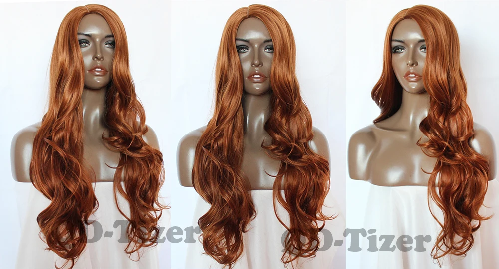 qd-tizer no lace body wavy side part orange lace front wig 6