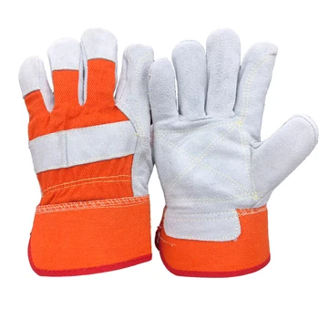 

RJS 12PAIRS Working Gloves Cowhide Leather Men Working Welding Gloves Safety Protective Sports MOTO Wear-resisting Gloves NG7030