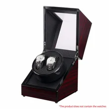 Wooden Watch Box Lacquer Piano Glossy Black Carbon Fiber Double Watch Winder Box Quiet Motor Storage Display Case For Watches