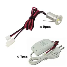 1 Вт Мини светодиодный прожектор Кабинет 15 mmcut маленький Led-светильник 120D градусов AC85-277V Вход с регулируемой яркостью потолочное освещение 18 шт/комплект из 2 предметов