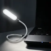 Portátil USB LED Mini libro luz de lectura lámpara de mesa Flexible 6leds USB lámpara para banco de energía portátil Notebook PC ordenador