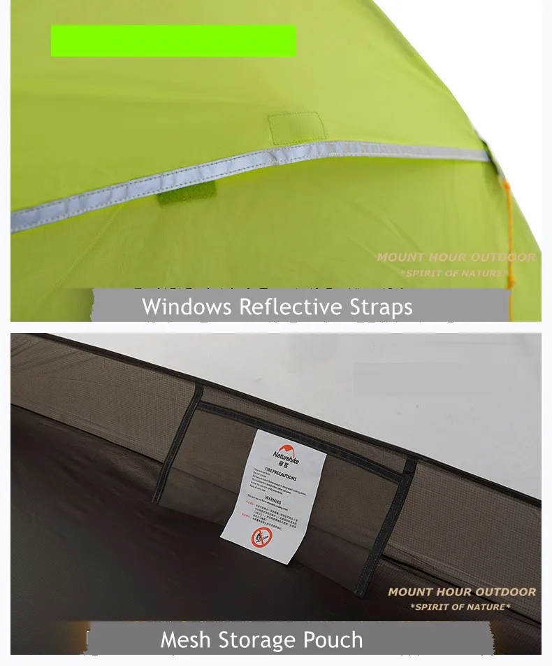 Naturehike купол палатка 2 человек 20D Силиконовые ткани двухслойные непромокаемые НН Открытый Сверхлегкий Палатка 3 цвета