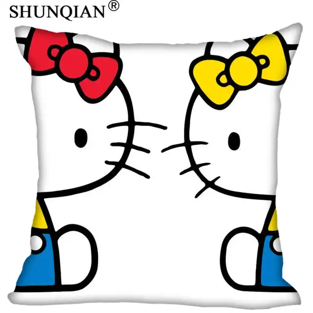 New Arrival hello kitty Square Pillowcases zipper Custom Pillow Case