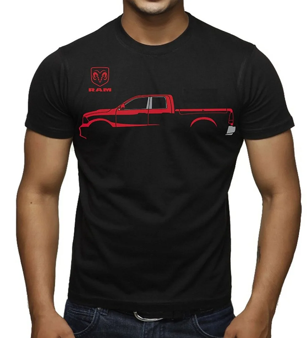 Горячая Распродажа летняя стильная Interstate Apparel inc. Мужская черная футболка Dodge ram Truck Silhouette черная футболка