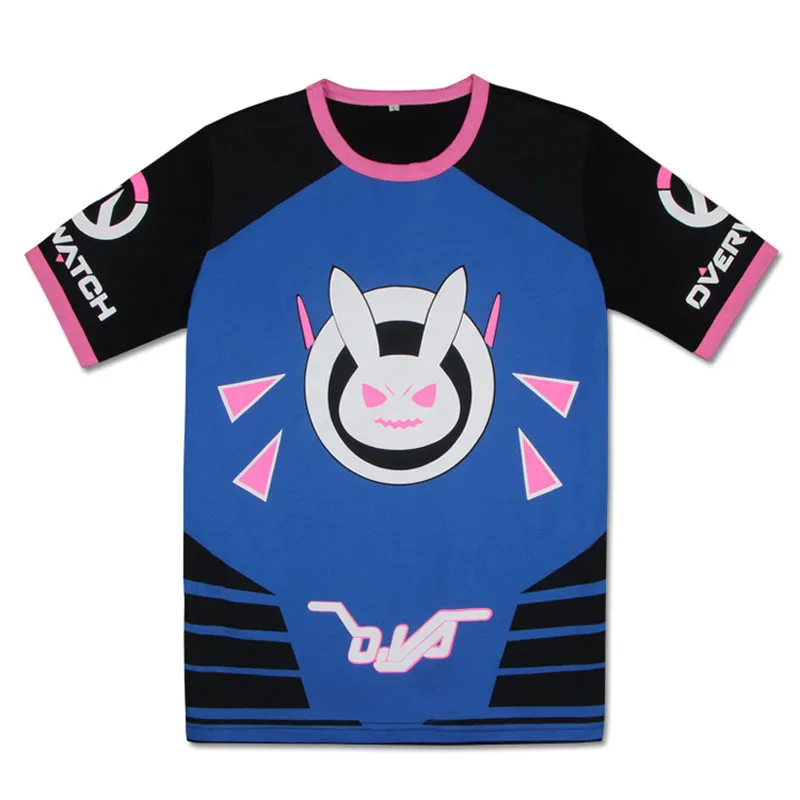 Новая модная футболка с изображением кролика из игры OW D. VA, косплей, Dva, унисекс, футболки с короткими рукавами, летние топы, футболки, костюмы