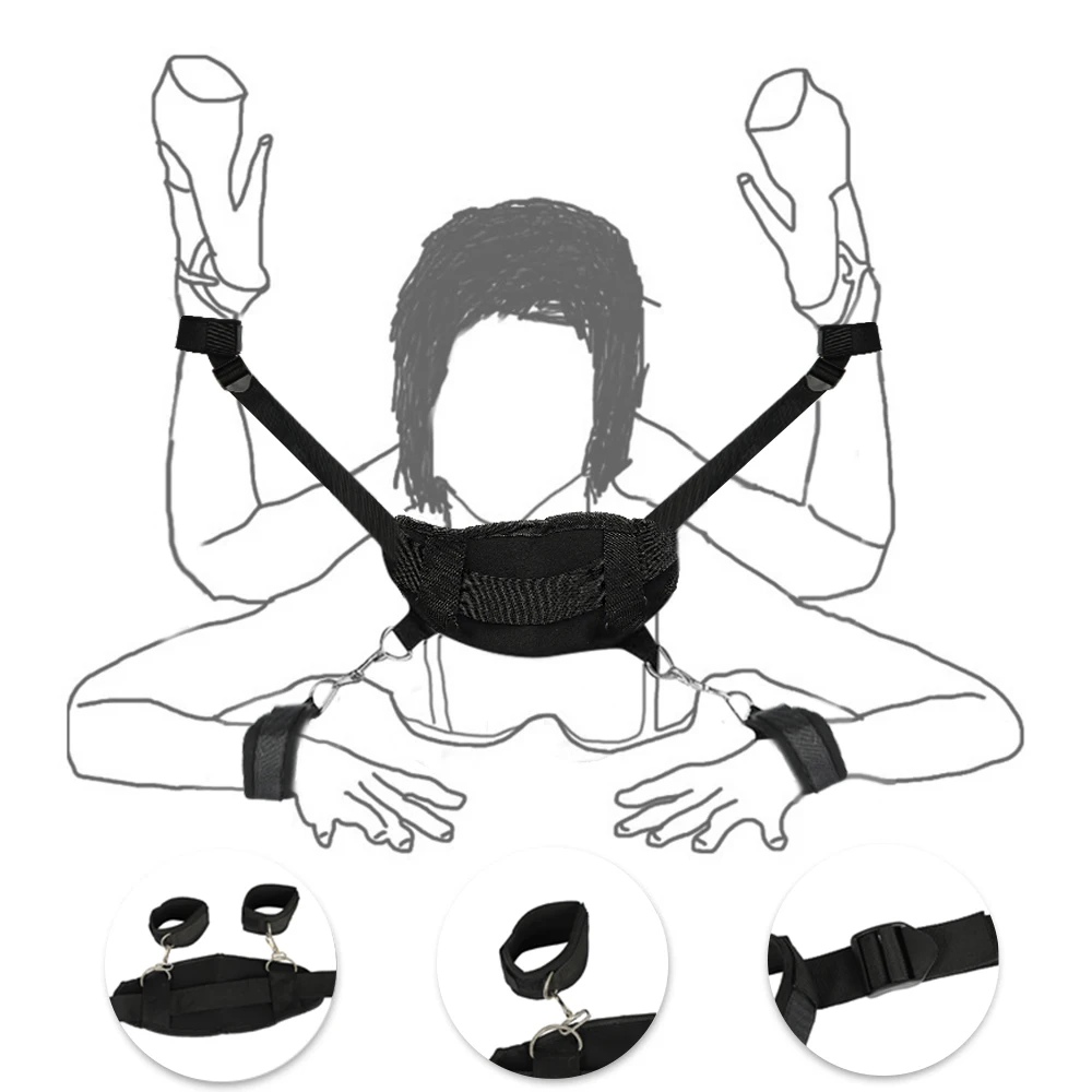 Bondage toys exotic bdsm bondage PU handkerchief love game fetish bondage leg open ankle cuff Sex H