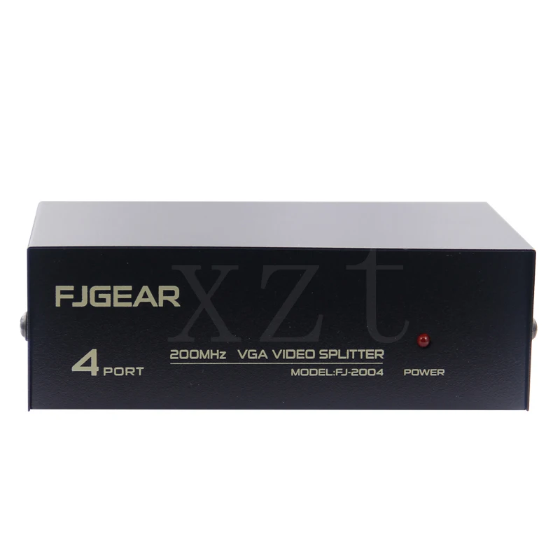PZ VGA Splitter 1x4 1 to 4 ports VGA Video Splitter 200MHz Support 1920x1440 with power adapter for Adpater