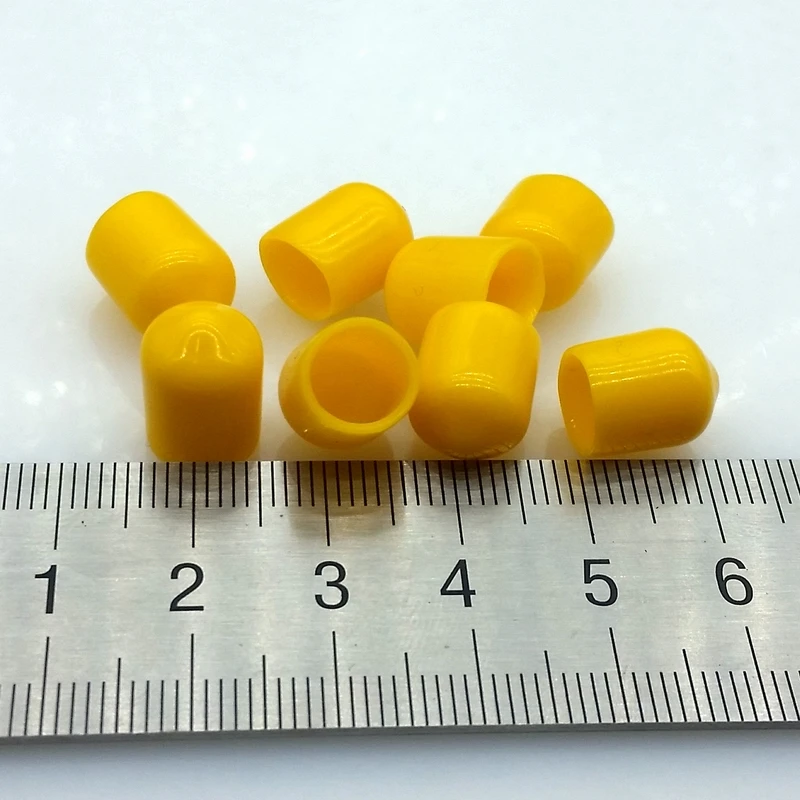 8mm protective cover Rubber Covers Dust Cap for connector or metal tubes Yellow color 100pcs/lot 