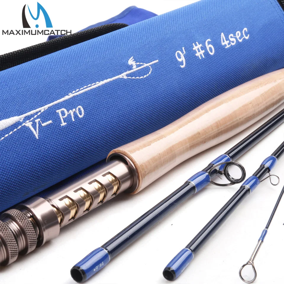 V Pro 9064 Fly Fishing Rod 36T SK Carbon Fiber 9FT 6 4Pcs Fast Action
