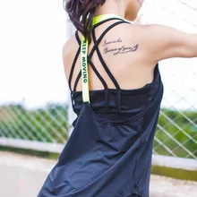 Чу Йога футболка с буквенным принтом слово профессиональный Йога жилет без рукавов спорт Для Женщин Работает Тренажерный зал рубашка Cover Up спинки Фитнес Топ v1408