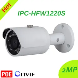 Бесплатная доставка DH IPC-HFW1220S ИК HD 1080 P IP Камера безопасности Открытый 2MP сети пули ИК Мини-Камера Поддержка POE DH-IPC-HFW1220S