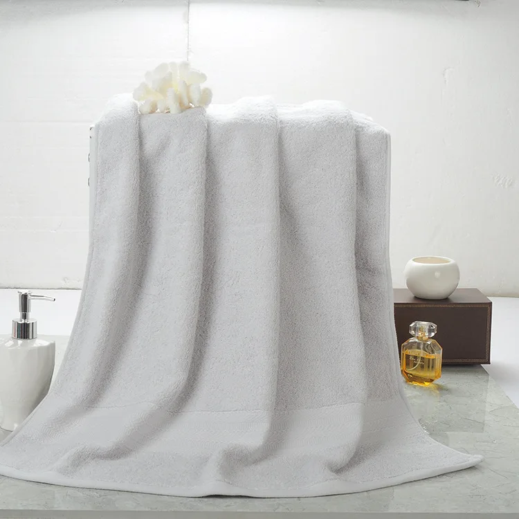 Банное полотенце размера плюс, египетское Хлопковое полотенце для ванной, одноцветное абсорбирующее полотенце для взрослых и детей, полотенце для спа, пляжа, тела, быстросохнущее, Прямая поставка - Цвет: Светло-серый