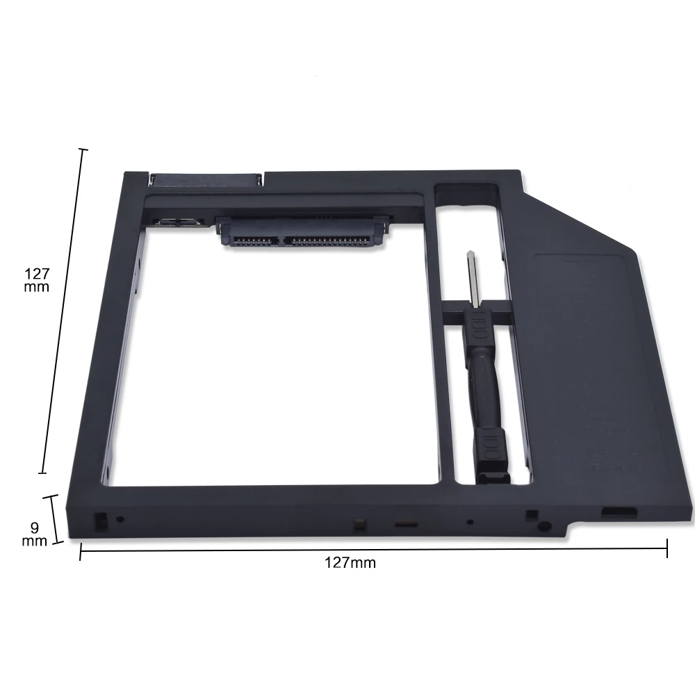 TISHRIC пластик Optibay 2nd HDD Caddy Box 9,5 мм SATA 3,0 для 9/9. 5 мм 2," SSD адаптер CD DVD HDD чехол Корпус для ноутбука