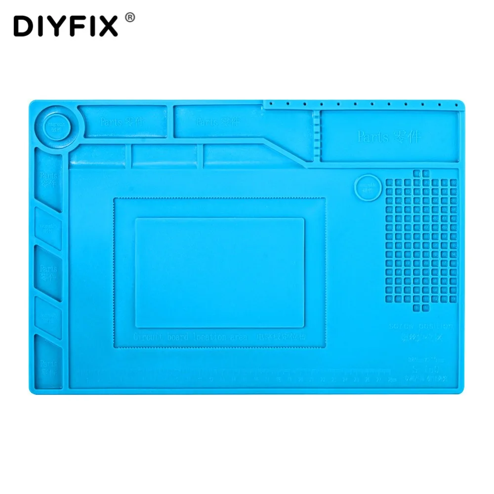 DIYFIX Теплоизоляционный силиконовый коврик 389x269 мм Настольный коврик техническое обслуживание Pat для BGA паяльная ремонтная станция с магнитной секцией