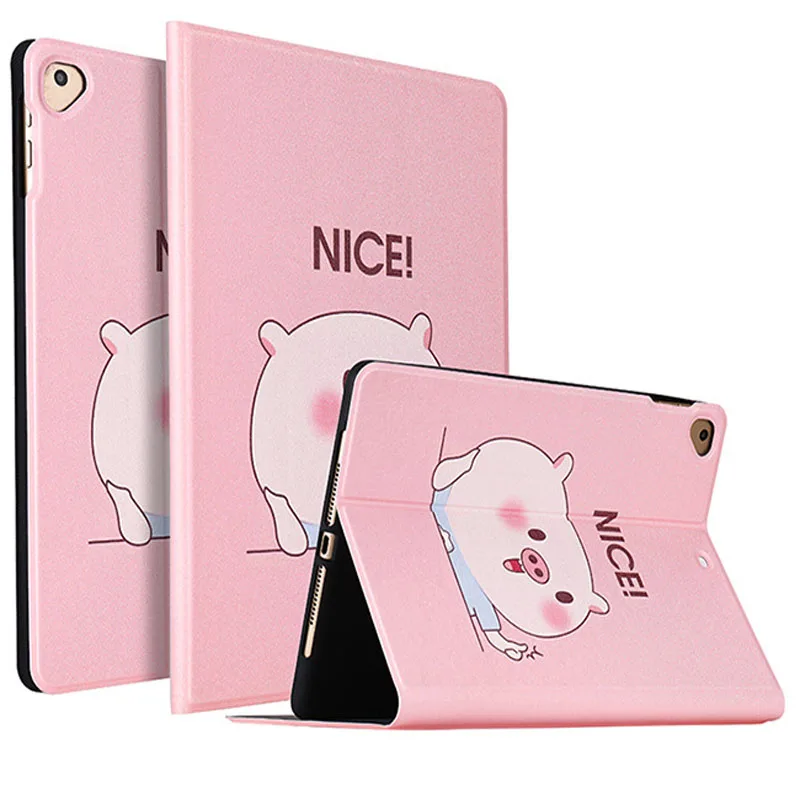 

Cartoon PU Leather tablet Case For ipad Air 3 10.5" 2019 Cute pig Cover Smart Folio Auto Wake Stand Case For ipad pro 10.5" 2017