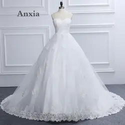 Robe De Mariage Anxia новый стиль 2017 Роскошные Белое кружево свадебное платье с реальное изображение невесты Vestido De Noiva