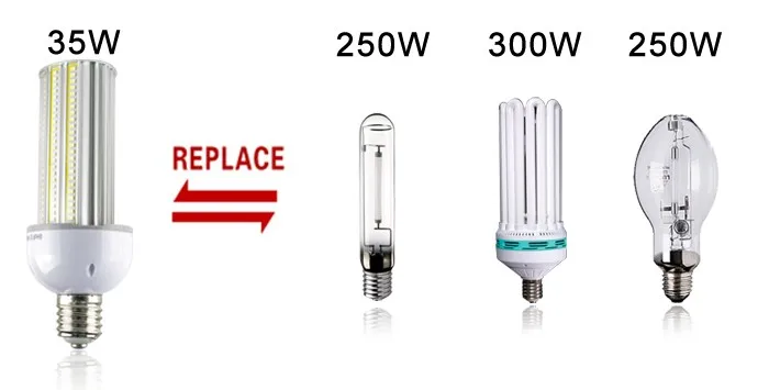 25 Вт 35 Вт 45 Вт 55 Вт E27/E40 уличный свет Светодиодная E26 E39 LED света стоянки 130LM/W Гарантия 3 года