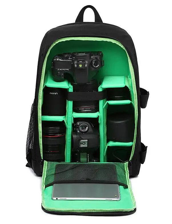 Рюкзаки Водонепроницаемый противоударный Многофункциональный Камера сумка женская мужская сумка для ноутбука 15-дюймовый рюкзак ноутбук сумка W /дождь co - Цвет: Green