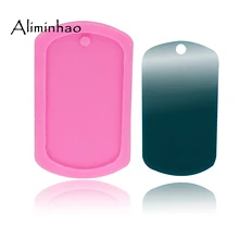 Dy0054 cão brilhante colar tag forma molde de silicone para chaveiros pingente moldes argila polímero diy jóias fazendo resina cola epoxy molde
