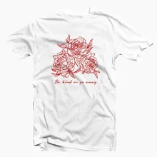 HahayuleBe tipo o ir Rosa impresión Tumblr estética Grunge camiseta Vintage Hipsters Tee [& lt; yucheng & gt;]