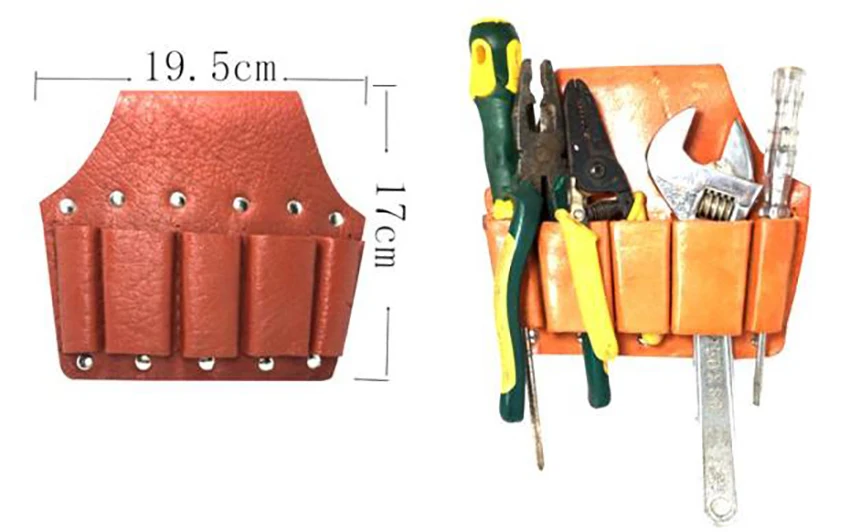 Утолщенная сумка для инструментов из коровьей кожи, поясная сумка для инструментов с 5/7 карманами для техника и электричества, органайзер