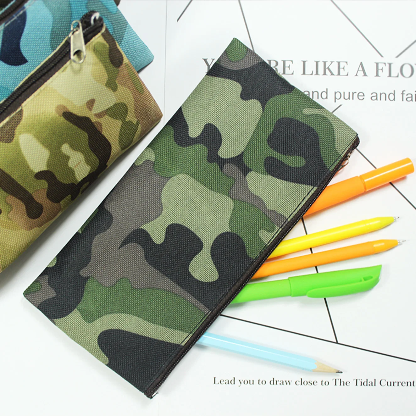 Pencil Case Pencil Bag Zipper Pouch Purse for Boys and Girls School Supplies Cosmetic Makeup 4 Colors pencil cases