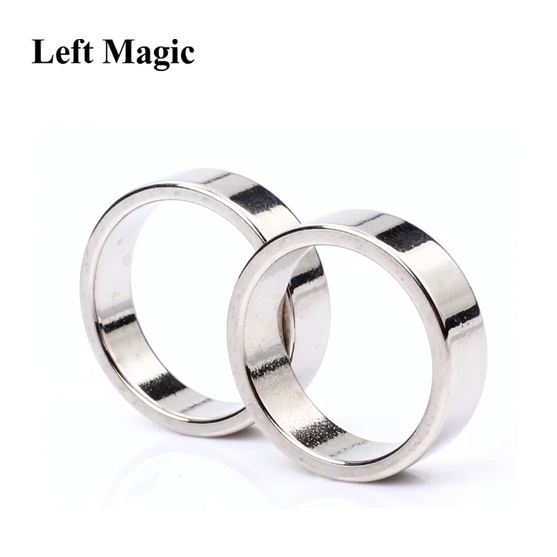 Silver Magnetic Finger Ring PK Ring Magic Tricks Pro Magic Props Magic Show 
