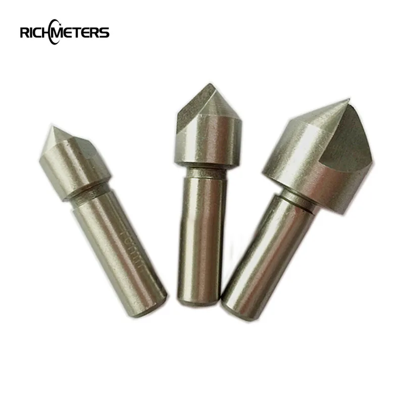 3PCS Chamfering countersink drill HSS 90 degree single edge cutter countersink hole opener