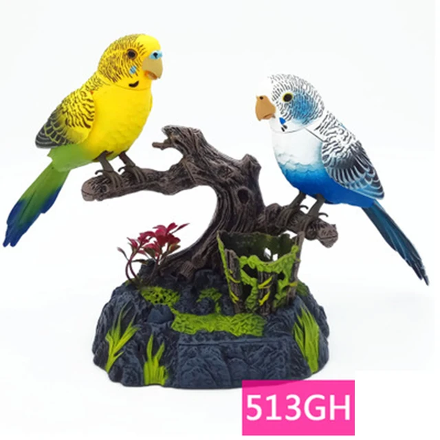 Sound Voice Control Electric Bird Pet Toy Electric Simulation Induction Bird Cage Birdcage Kids Toy Gift Garden Ornaments 1