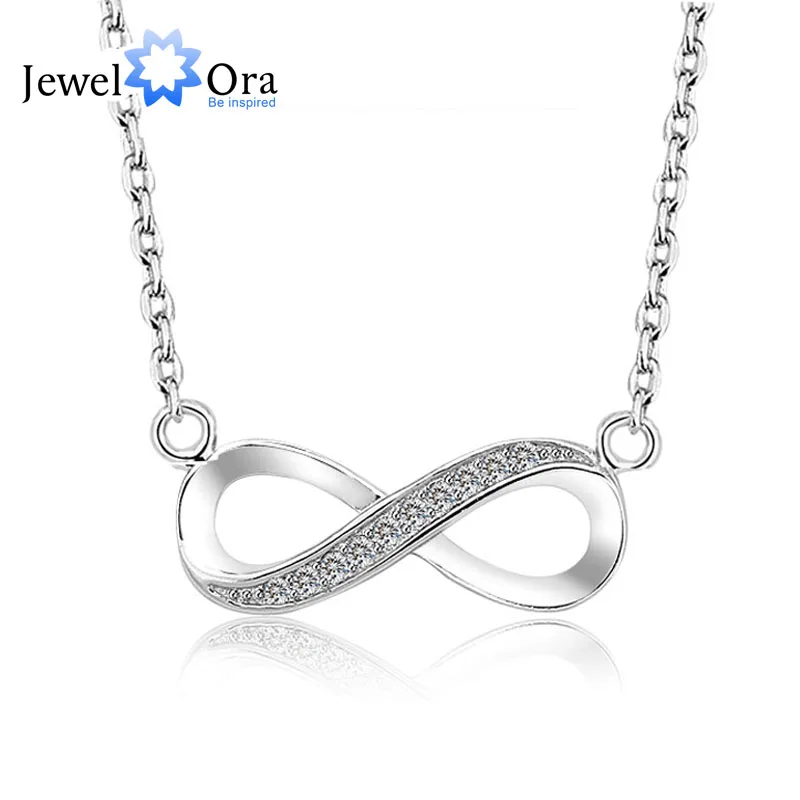 Brand 8-Shaped Necklaces & Pendants Women Jewelry Infinity 925 Sterling Silver Necklace Engagement Gift(JewelOra NE100709) Brand 8-Shaped Necklaces & Pendants Women Jewelry Infinity 925 Sterling Silver Necklace Engagement Gift(JewelOra NE100709)